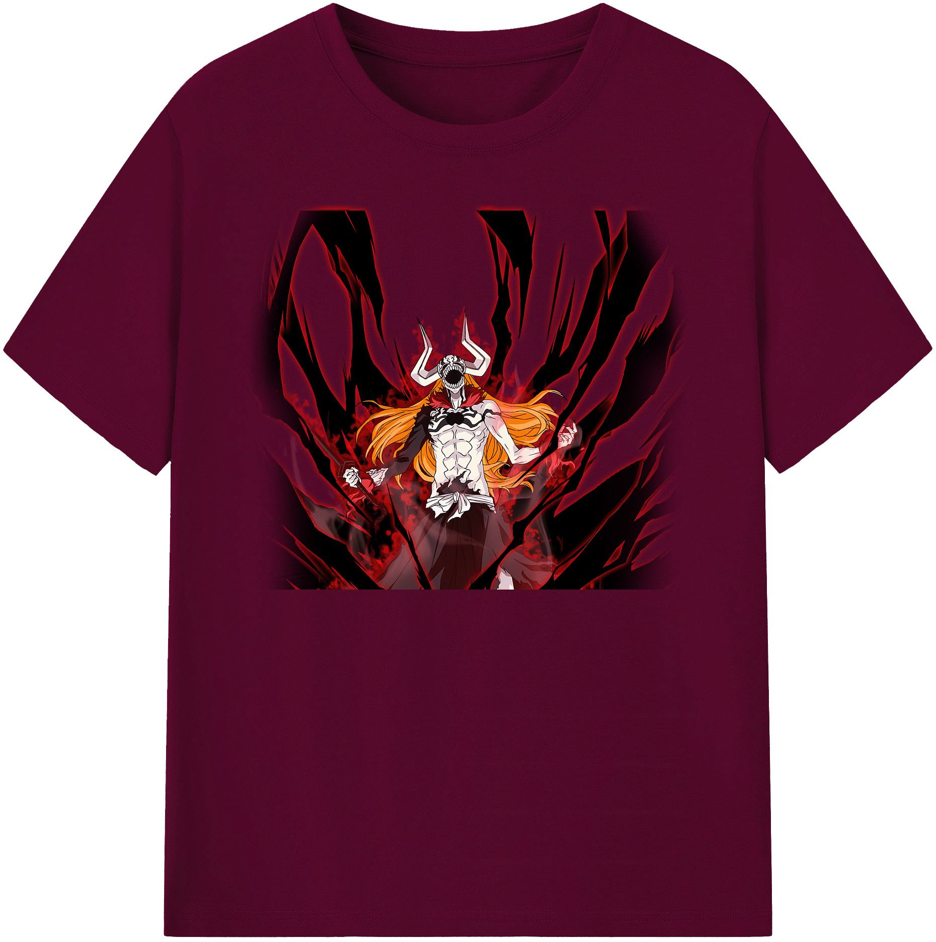 （画像用） ブリーチ 黒崎一護（くろさき いちご）BLEACH Kurosaki Ichigo レディースカジュアルプリントTシャツ（綿100％）